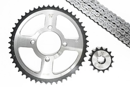 [M-3233] Kit Arrastre Yamaha Dtk125 Dtk175 Catalina 4 Huecos 49 Dientes Piñon Motriz 15 Dientes