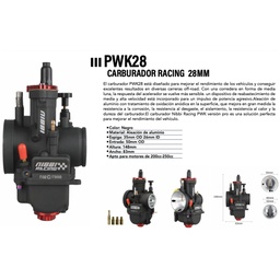 [M-3249] Carburador Cortina Plana Yamaha Dtk125 Dtk175 Trail Dte Rx100 Rx115 Rx125 Rx135 Calimatic Suzuki Ax100 Ts125 Ts185 Dr200 Honda Xl200 Tornado Xr250 Motores 4 Tiempos Nibbi Pwk28Yj