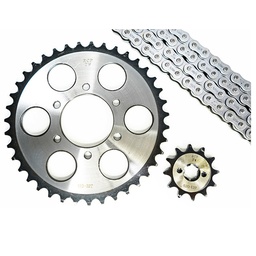 [M-3359] Kit Arrastre Catalina Cadena Piñon Suzuki Ts185 520H 39-12 Dientes Mgt Rcp