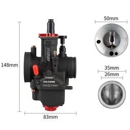[M-3619] Carburador Cortina Plana Yamaha Dtk125 Dtk175 Trail Dte Rx100 Rx115 Rx125 Rx135 Calimatic Suzuki Ax100 Ts125 Ts185 Dr200 Honda Xl200 Tornado Xr250 Motores 4 Tiempos Nibbi Pwk26Yj