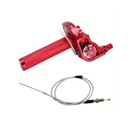 [M-3787] Acelerador 1/4 Universal Rosca 10Mm Tapa Transparente Rojo Yamaha Dtk Dte Calimatic Rx100 Rx115 Rx125 Rx135 Suzuki Ts125 Ts185 Ax100 Dr200 Honda Tornado Xr250 Ktm