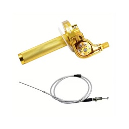 [M-3790] Acelerador 1/4 Universal Rosca 10Mm Tapa Transparente Dorado Yamaha Dtk Dte Calimatic Rx100 Rx115 Rx125 Rx135 Suzuki Ts125 Ts185 Ax100 Dr200 Honda Tornado Xr250 Ktm