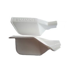 [M-3904] Cubre Manos Corto Universal Blanco Logo Suzuki Ts125 Ts185