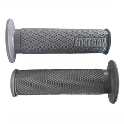 [M-3996] Manillar Grips Puños Tipo Protaper Letra Factory Gris Dona Pequeña Yamaha Dtk125 Dtk175 Dte Calimatic Trail Xtz125 Ybr125 Yb125 Rx100 Rx115 Suzuki Ax100 Ax4 Gixxer Ts125 Ts185 Dr200 Honda Xl200 Xr250 Tornado Xr190 FACTORY