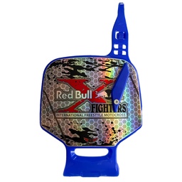 [M-4011] Porta Numero Tipo U Universal Azul Yamaha Dtk125 Dtk175 Dte Calimatic Xtz125 Suzuki Ts125 Ts185 Dr200