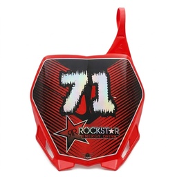 [M-4013] Porta Numero Universal Yz Cross Yamaha Rojo Dtk125 Dtk175 Dte Calimatic Xtz125 Suzuki Ts125 Ts185 Dr200