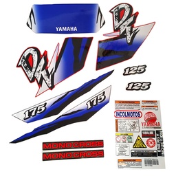 [M-4018] Calcomania Completa + Advertencias Yamaha Dtk125 Dtk175 Modelo 1997 1998 Col Azul
