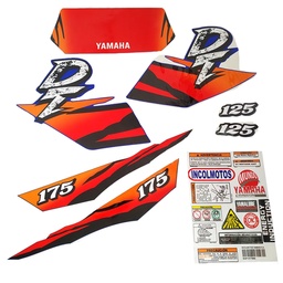 [M-4020] Calcomania Completa + Advertencias Yamaha Dtk125 Dtk175 Modelo 1997 1998 Col Rojo