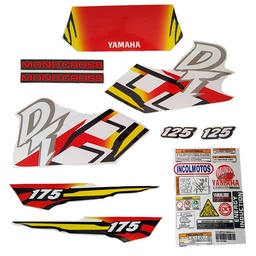 [M-4024] Calcomania Completa + Advertencias Yamaha Dtk125 Dtk175 Modelo 1999 2000 Col Amarillo
