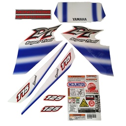 [M-4025] Calcomania Completa + Advertencias Yamaha Dtk125 Dtk175 Modelo 2001 2002 Col Blanco