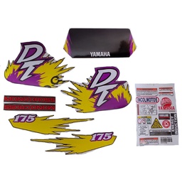 [M-4039] Calcomania Completa + Advertencias Yamaha Dtk125 Dtk175 Modelo Chispazo Col Morado