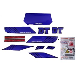[M-4043] Calcomania Completa + Advertencias Yamaha Dtk125 Dtk175 Modelo Especial Edition Col Azul