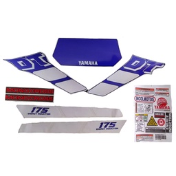 [M-4049] Calcomania Completa + Advertencias Yamaha Dtk125 Dtk175 Modelo Lara Bonilla Col Blanco