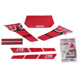 [M-4051] Calcomania Completa + Advertencias Yamaha Dtk125 Dtk175 Modelo Lara Bonilla Col Rojo
