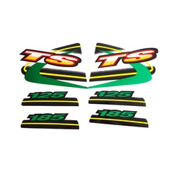 [M-4089] Calcomania Suzuki Ts185 Ts125 Laterales Y Tanque Logo Ts Verde