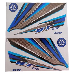 [M-4099] Calcomania Yamaha Dtk175 Dtk125 Laterales Y Tanque Azul