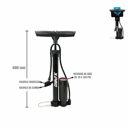 [B-0018] Inflador Tanque Medidor 30X400 X-Pro Mtb Bmx Honda Crf230 Xr250 XR150 Tornado Bross Suzuki Ax100 Gn125 Ts125 Ts185 Dr200 Gs125 Ax4 Yamaha Dte Calimatic Trail Rx100 Rx115 Rx135 Dtk Xtz Yb125 Ybr125 Axxo Daytona Dukare Igm Loncin Motoruno Ranger Shineray Shm Sukida Thunder Tuko Tundra Z1