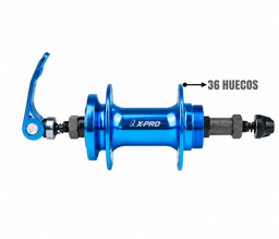 [B-0193] Manzana Posterior 36H Aluminio Sellada Azul Freno Disco
